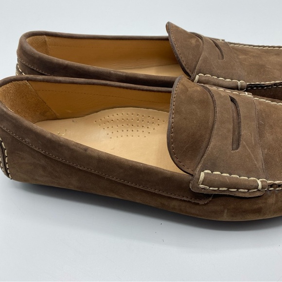 Alan Payne Fatto A Mano Suede Penny Loafers 10 Slip On Moccasin Hand Made - Picture 5 of 8